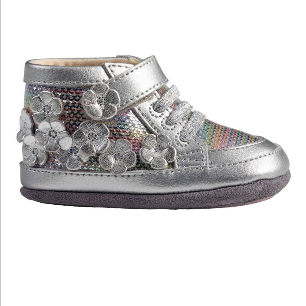 New! Robeez - Mini Shoez Zoey Silver 12-18 18-24